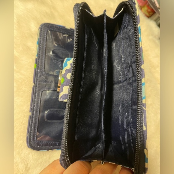 Vera Bradley Blue and Green Patterned Wallet - Picture 6 of 9